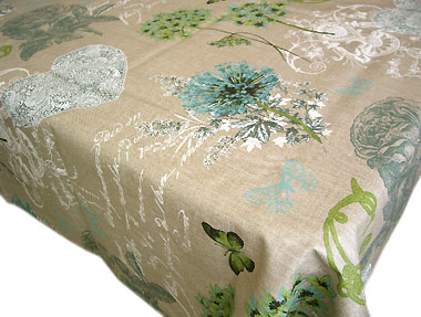 Coated Linen Tablecloth (Clarissa. blue) - Click Image to Close